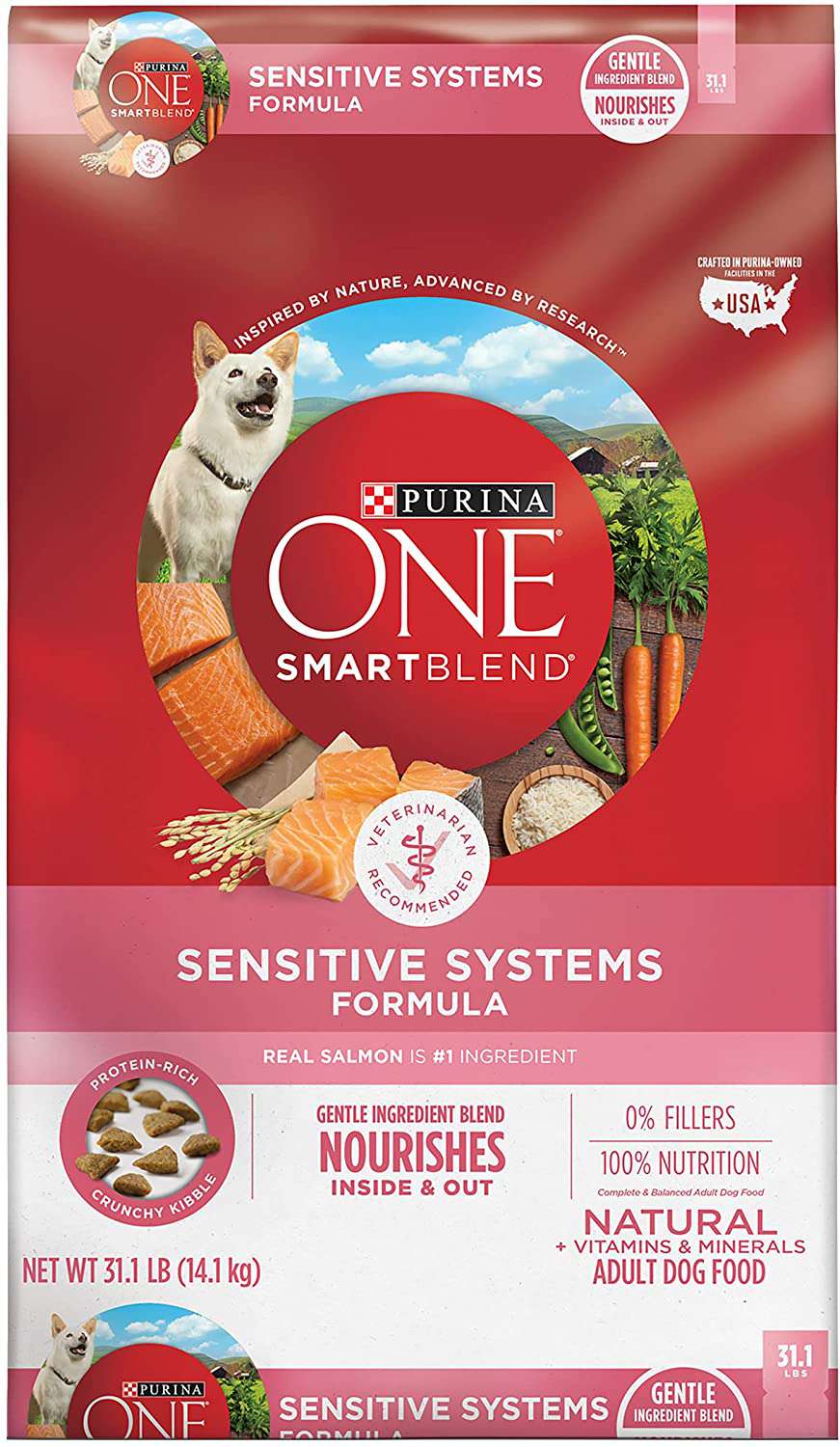 Purina ONE智能混合敏感系统配方天然成年狗粮