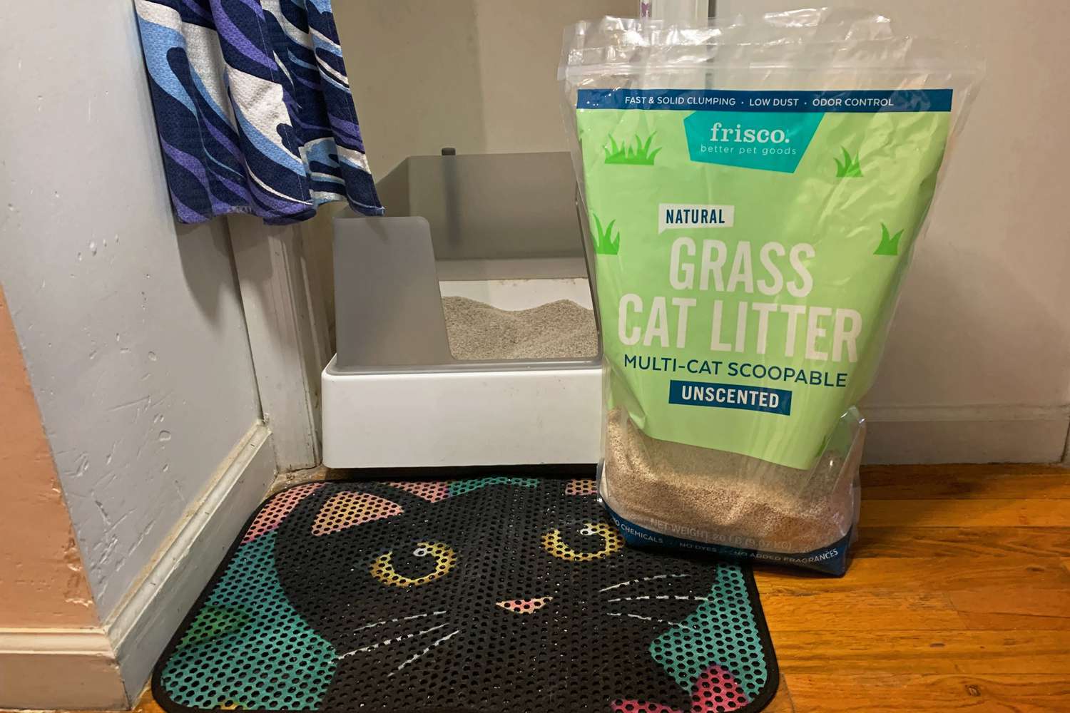 A bag of Frisco's Natural Unscented Clumping Grass Cat Litter