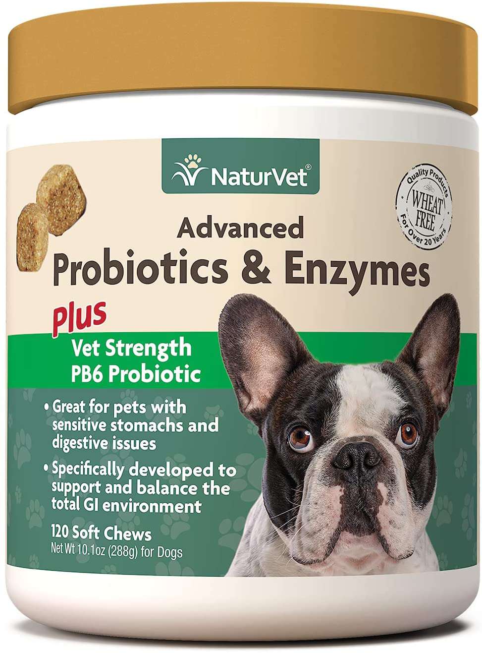 NaturVet高级益生菌和酶+兽医强度PB6益生菌
