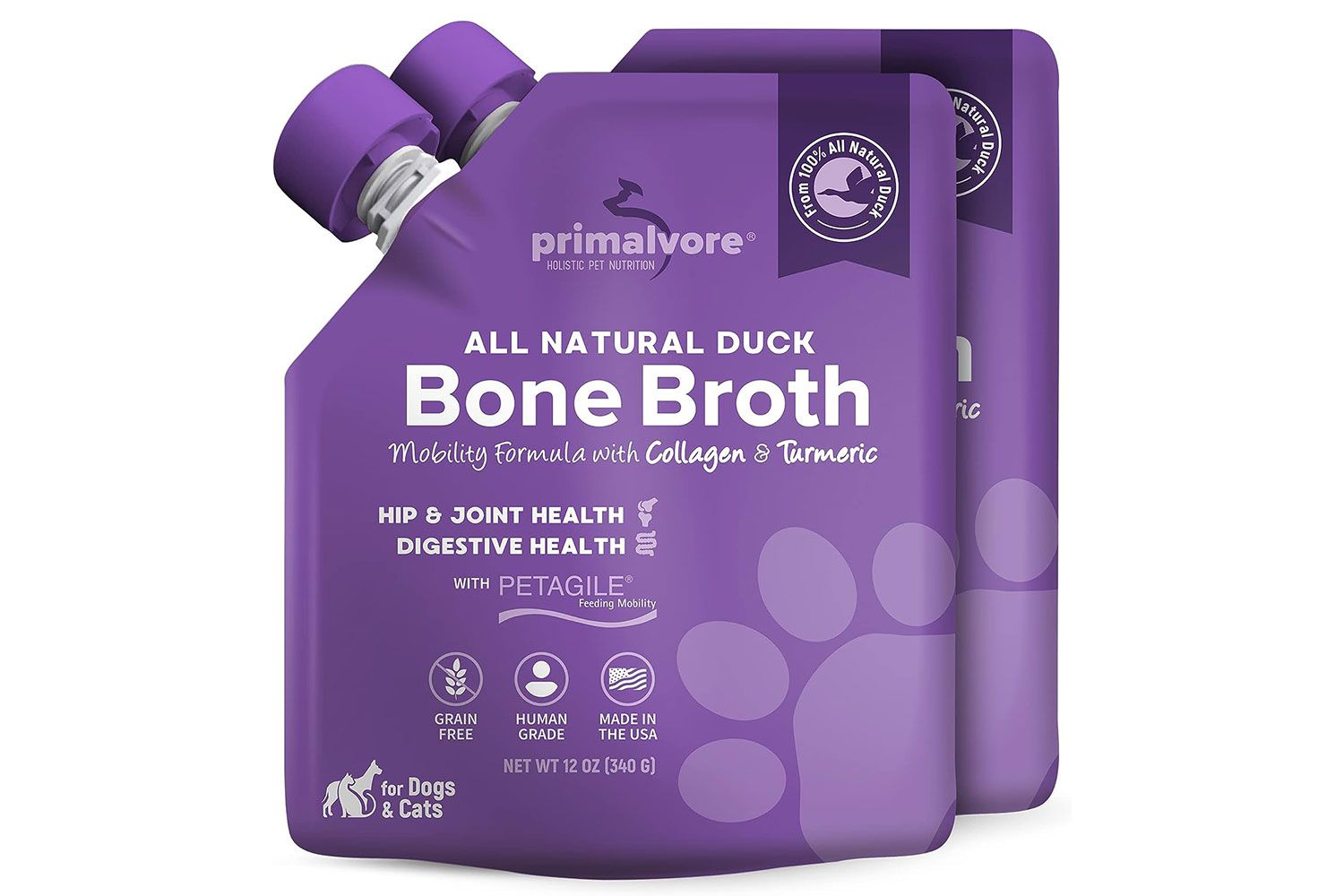 Amazon Primalvore All-Natural Duck Bone Broth for Dogs & Cats