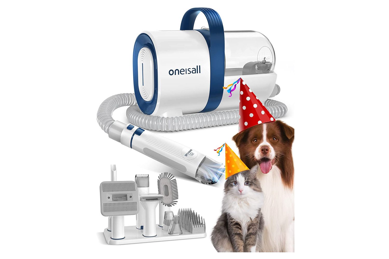 Oneisall Dog Hair Vacuum and Dog Grooming Kit