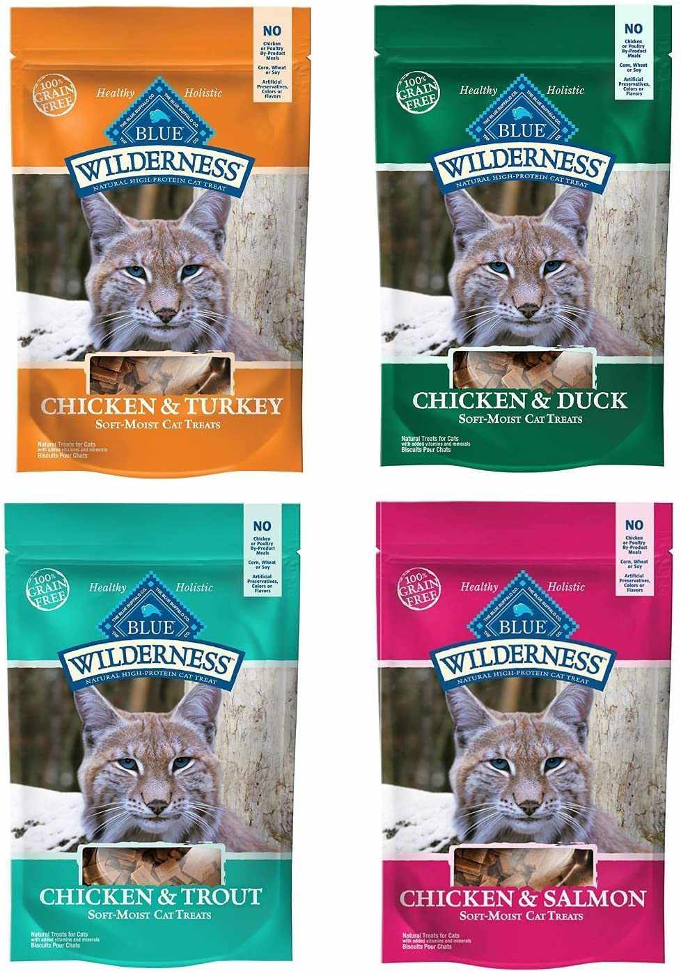 蓝色荒野软湿无谷物猫治疗品种包