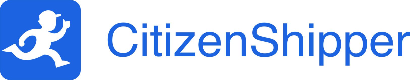 公民托运人标志在蓝色与奔跑的人的图标