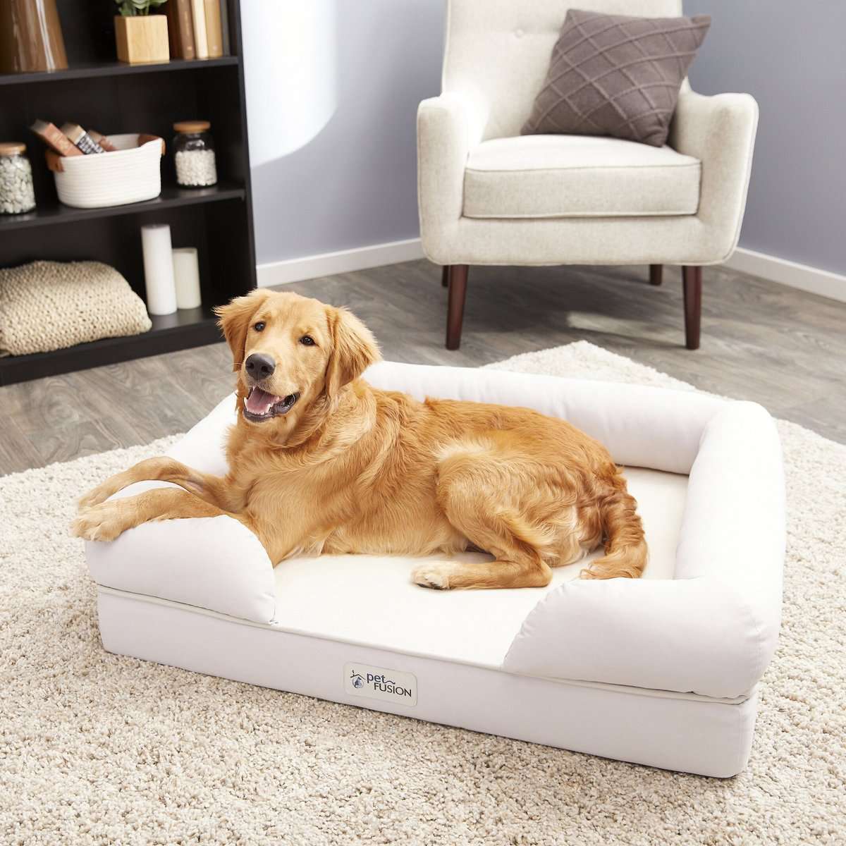 A dog laying down on the Pet Fusion Ultimate Dog Bed