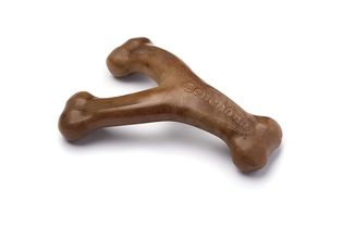 Benebone-bacon-flavor-wishbone-tough-dog-chew-toy