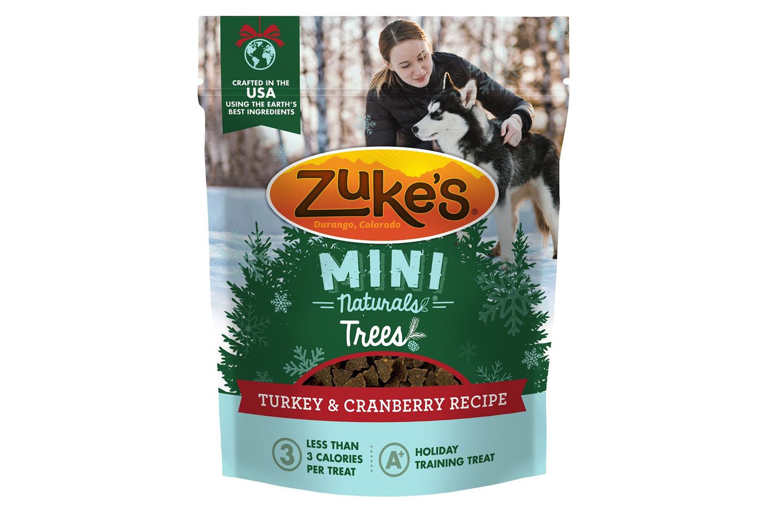 Zuke's Mini Naturals Holiday Trees Turkey & Cranberry Recipe Dog Treats