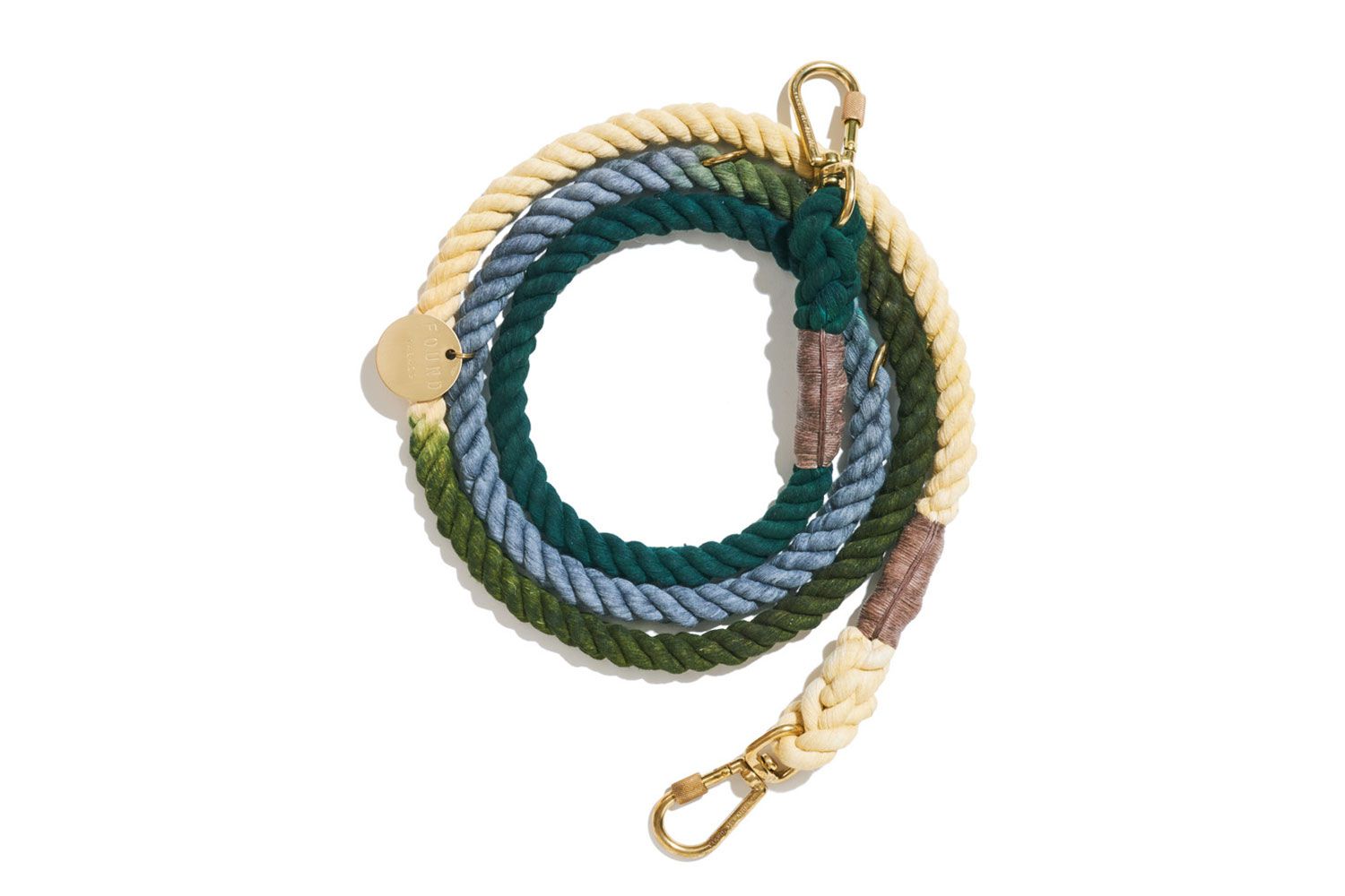 THE CATSKILL OMBRE COTTON ROPE DOG LEASH, ADJUSTABLE