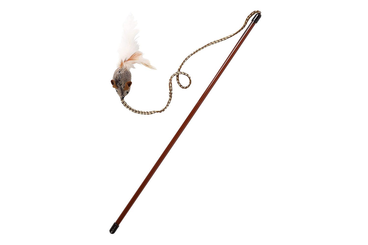 OurPets Play-N-Squeak Tethered & Feathered Play Wand