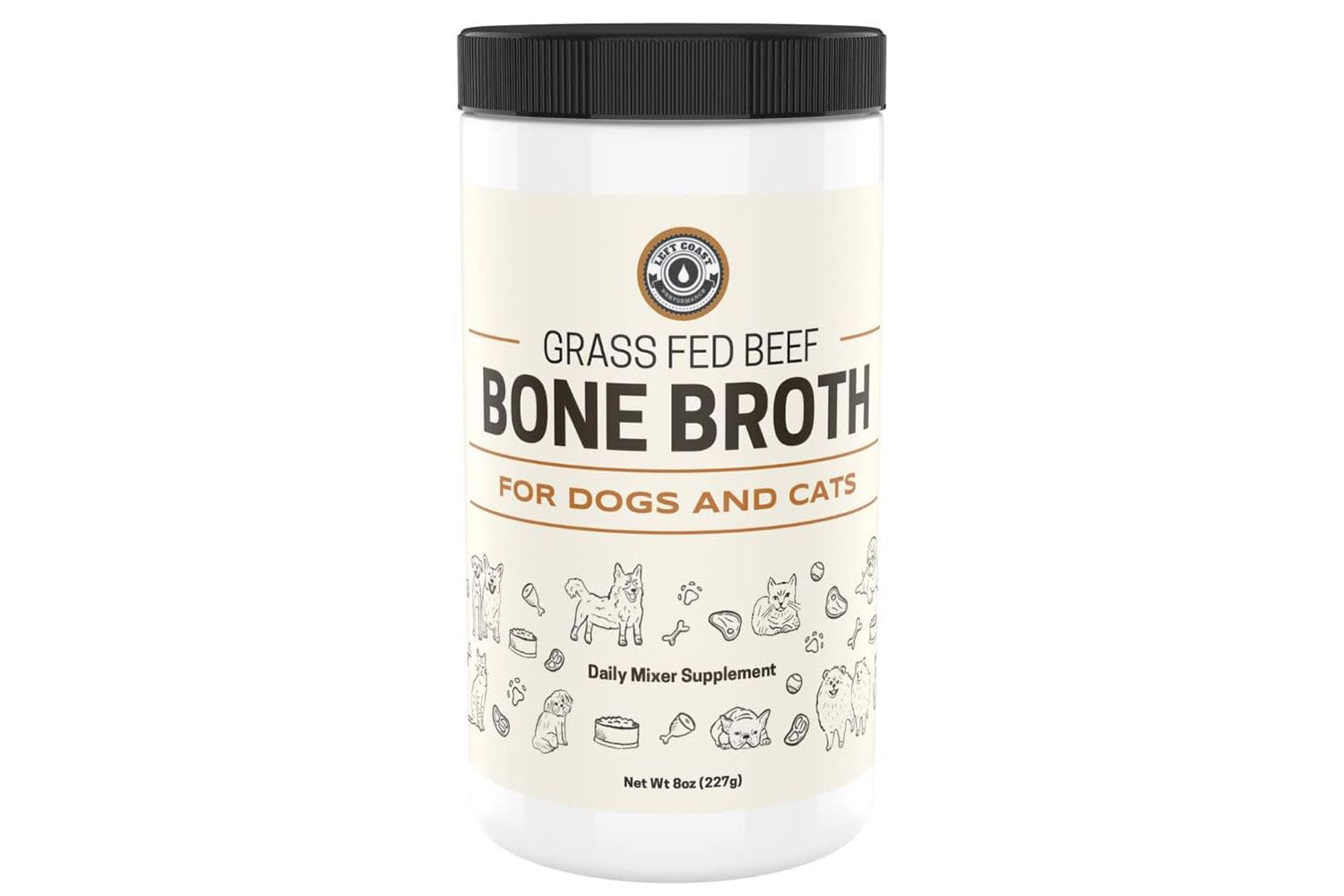 Amazon Left Coast Performance Beef Bone Broth Powder for Dogs and Cats
